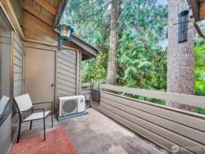 Mini-Split AC! Private patio w storage, backed up to Greenbelt!