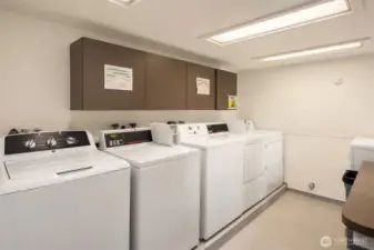 Laundry room includes three washers and three dryers. Some residents have in-unit laundry so the laundry room isn't utilized by all residents.