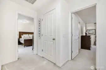 3rd floor landing with laundry room and 2 large bedrooms