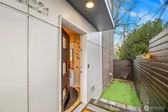 Private main entry - tucked away from the street