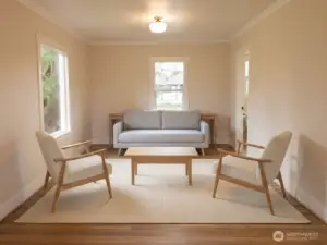 Virtually staged Main level living room