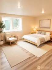 Primary bedroom on lower level