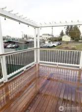 New hardwood deck off the main level