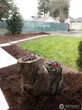 Fresh, low-maintenance landscaping off the patio creates an inviting outdoor space that’s easy to enjoy and ready for relaxing or entertaining.