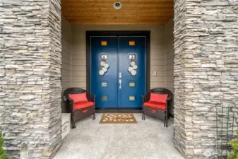 Welcoming double door entry and covered front porch