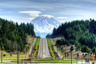 The view as you leave the neighborhood