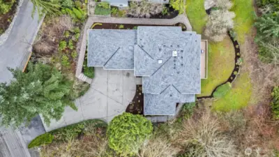 New composition roof. Oversized 3 car garage. Lots of driveway parking. And a peaceful setting.