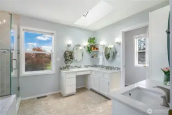 Five piece primary bathroom