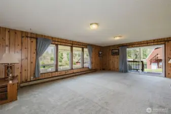 Family room with insulated windows.