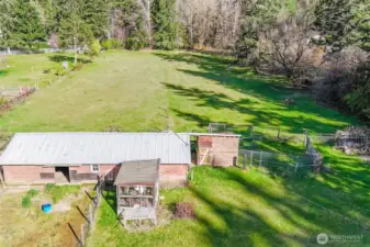 24'  X  50'  barn + covered stall and potting shed.