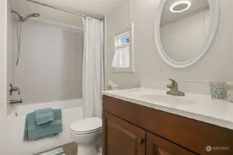 Remodeled full hall bathroom