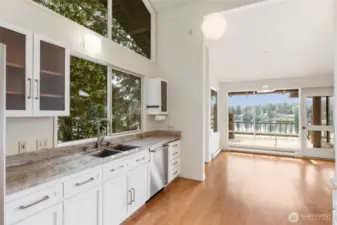 Abundance of natural light flows into the kitchen.