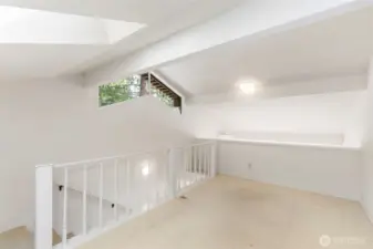 Spacious loft area can be used in a variety of ways.