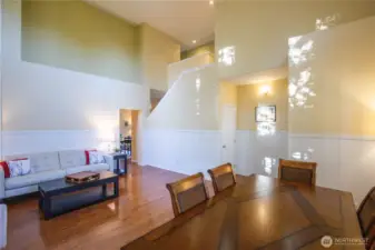 This large and open room provides space for formal living and dining room.