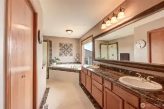 Bathroom has been renovated.