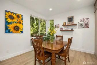 Generous dining space