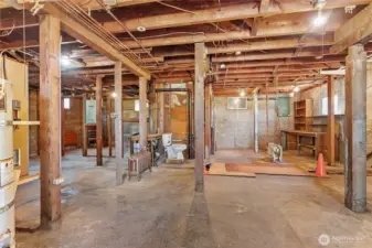 Ideas and plans were started down here but not finished - there is electrical and plumbing and a solid foundation.