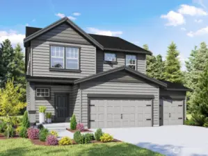 Hawthorne Plan Marketing Rendering - Depictions of homes or other features are artist conceptions. Hardscape, landscape, and other items shown may be decorator suggestions that are not included in the purchase price and availability may vary. No view is promised. Views may also be altered by subsequent development, construction and tree growth and landscaping.