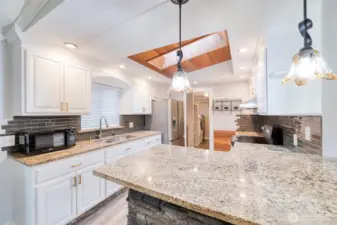 Thoughtfully designed Chef's Kitchen with skylight