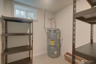 Indoor storage room with adjacent outdoor storage as well