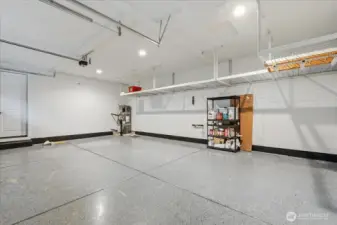 Garage with epoxy coating on floor