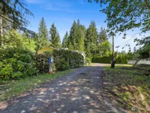 Secluded entrance driveway