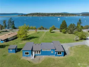 Overlooking Fisherman Bay, back of home with shed on left