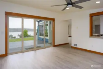 Front entry from deck to dining room