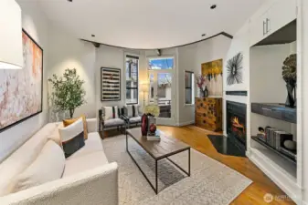 Living room with patio access to take in the sights and sounds of the city.