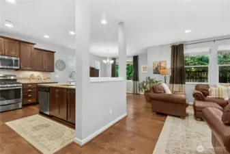 Kitchen with barr