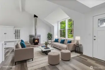 Main living space virtually staged