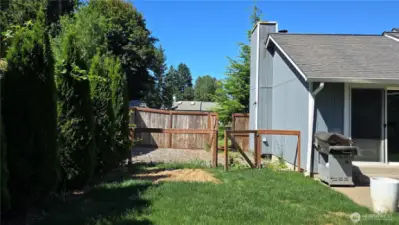 Side yard with dog run