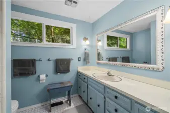 Primary bedroom vintage bathroom.