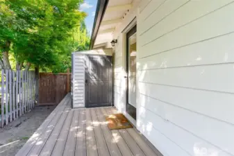 Deck off Kitchen and Shed