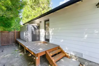 Deck off Kitchen and Shed