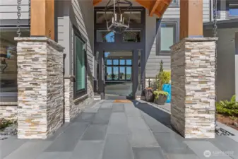 Entry -with large custom glass door for maximum view of Mt. Rainier