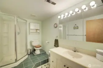 3/4 bath downstairs.