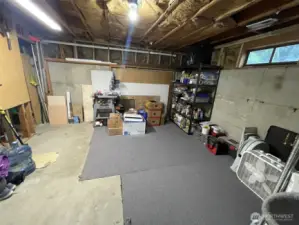 This 313 sq ft unfinished space can be storage space, work shop or workout room.