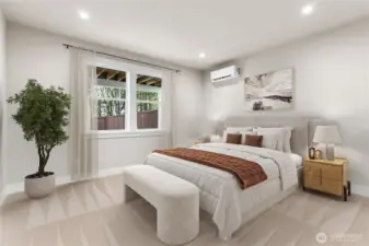Lower-level guest room is huge! Virtual staging