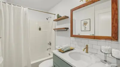 Beautiful updates to the bathroom as well.