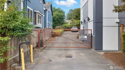 Gated private parking for owners.