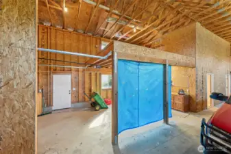 Partially open space in loft above
