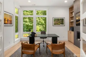 An Office with a Greenbelt View