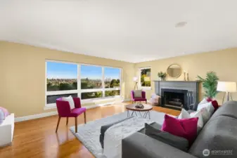 Living room with stunning City views.