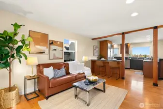 TV/media area off of kitchen.