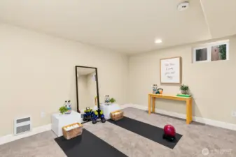 One of two bedrooms downstairs.  Bedroom may not be conforming.