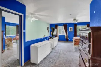 Primary bedroom on the upper level.