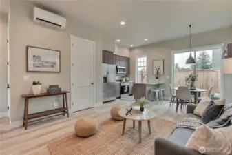 **Photos are of Unit B, for illustrative purposes only.** First floor features grand 8' doors and soaring 10' ceilings.