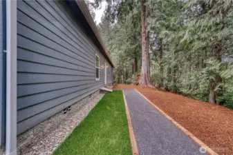 Walkway from parking area to laundry room