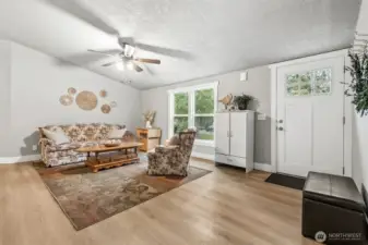 Step inside to clean LVP flooring that brings a fresh, modern feel to the main living areas. The durable surface is perfect for busy households. It sets the tone for the home’s updated interior. The home enjoyed a full remodel in 2018. Recent interior paint ensure this home is move-in ready!